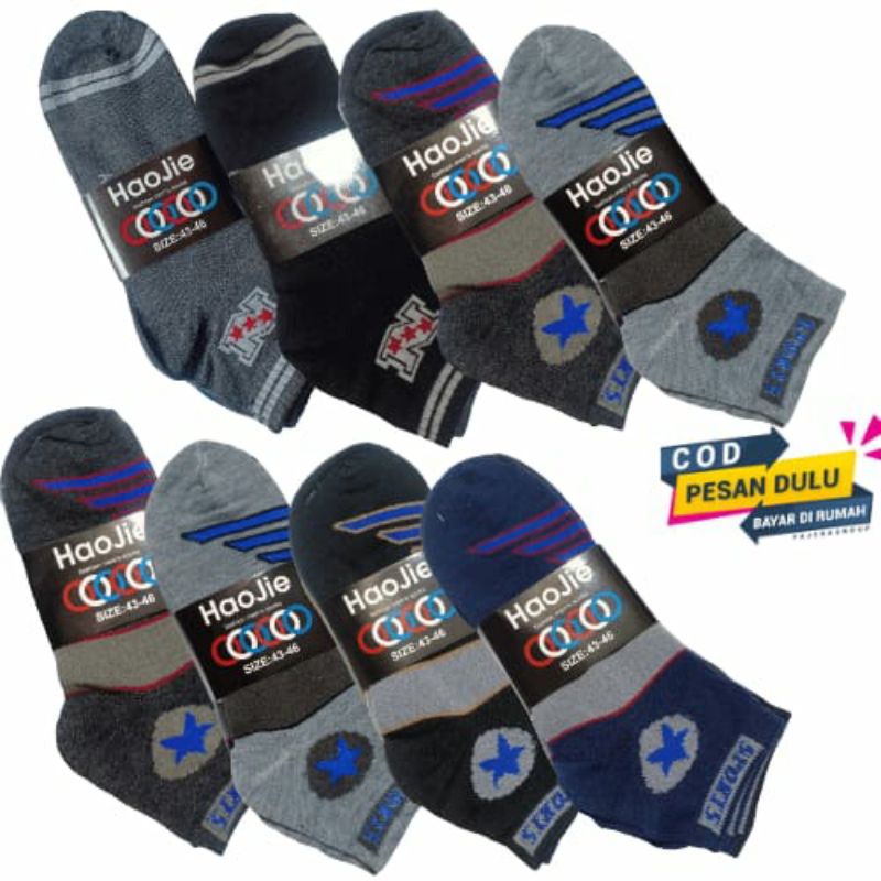 ( paket 3 pasang) KAOS KAKI PENDEK MOTIF KAOS KAKI OLAH RAGA PRIA SPORT