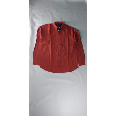 kemeja pria basic polos panjang merah bata//kemeja pria polos premium//kemeja casual pria