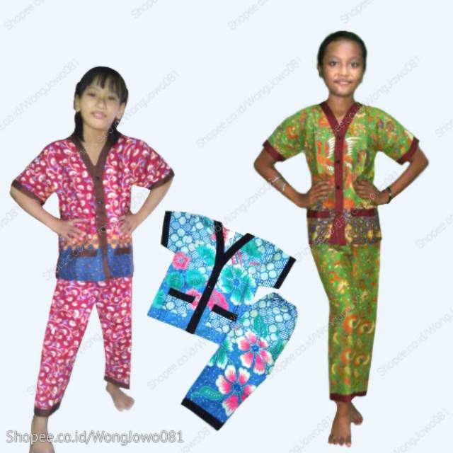 Set Piyama Anak Usia 8-9-10-11-12 Tahun, Kimono Batik Anak