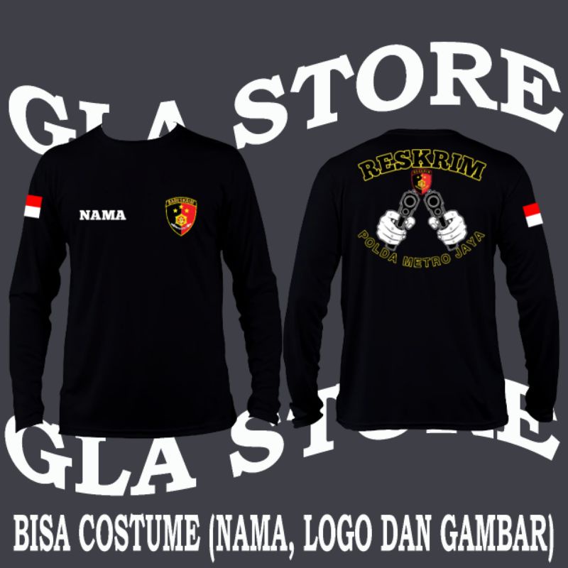 BAJU RESKRIM | KAOS POLISI RESKRIM POLDA METRO JAYA | KAOS TANGAN PANJANG RIB