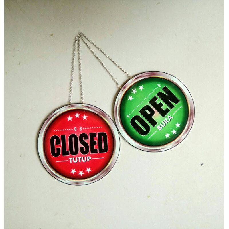 

Sign Label Open Closed Aklirik 15 cm / Papan nama Buka Tutup Aklirik 15 cm / Papan open close
