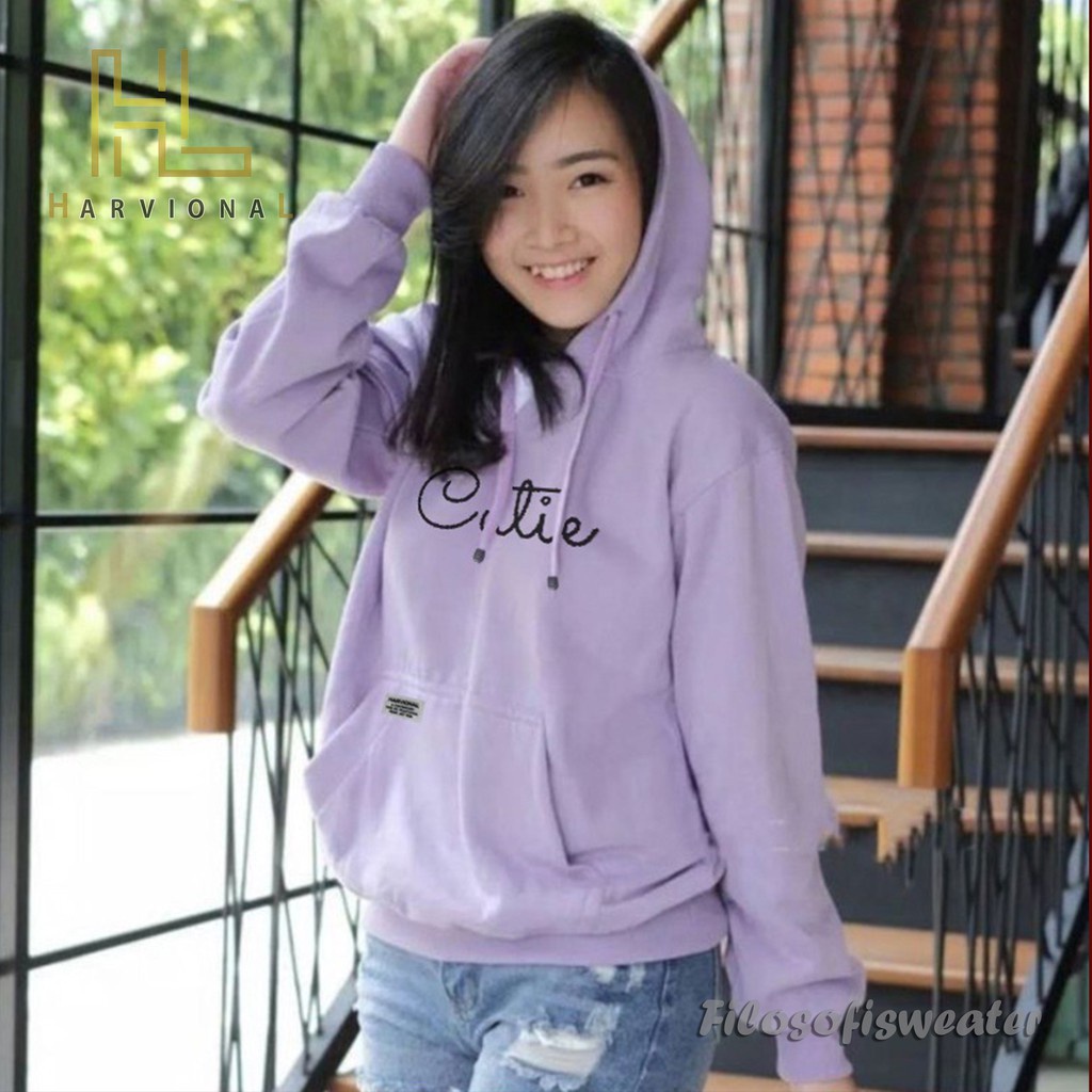 SWEATER HOODIE JEMPER CUTIE UNISEX matt COTTON fleece Premium