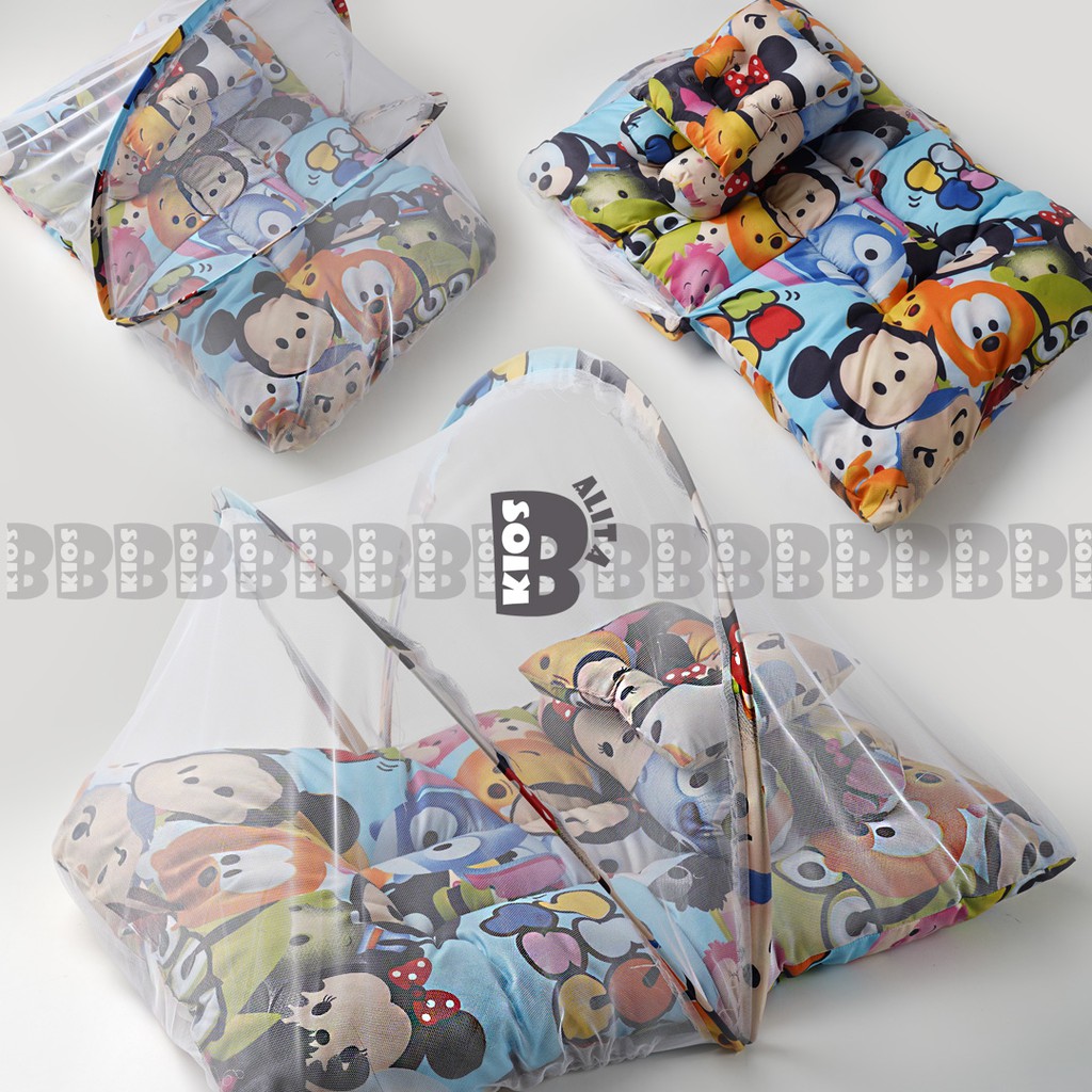 Kasur Kelambu Bayi Set FREE Bantal Guling Premium / Kasur Lipat Kelambu Bayi / Kasur Bayi Kelambu