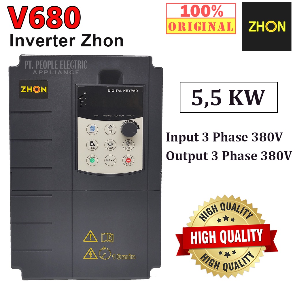 Inverter ZHON 5.5 KW  V680-5R5G4  Input 3Ph 380V Output 3Ph 380V