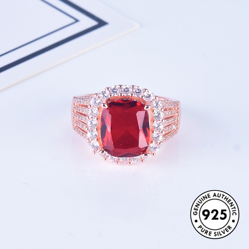 Cincin Sapphire Bahan S925 Silver Gaya Elegan Untuk Wanita