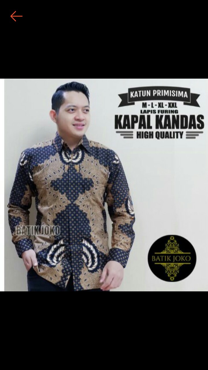 Kapal Kandas Kemeja Batik Pria Lengan Panjang Full Furing By Joko