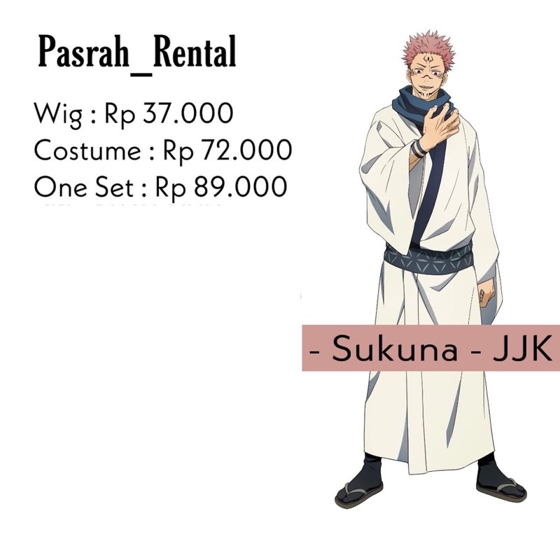 SEWA RENTAL KOSTUM / COSPLAY SUKUNA JUJUTSU KAISEN JJK