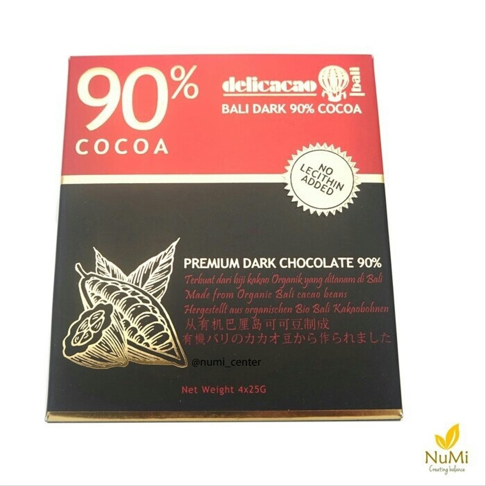 

Delicacao premium dark chocolate 90 no lechitin added 100 gram Berkualitas