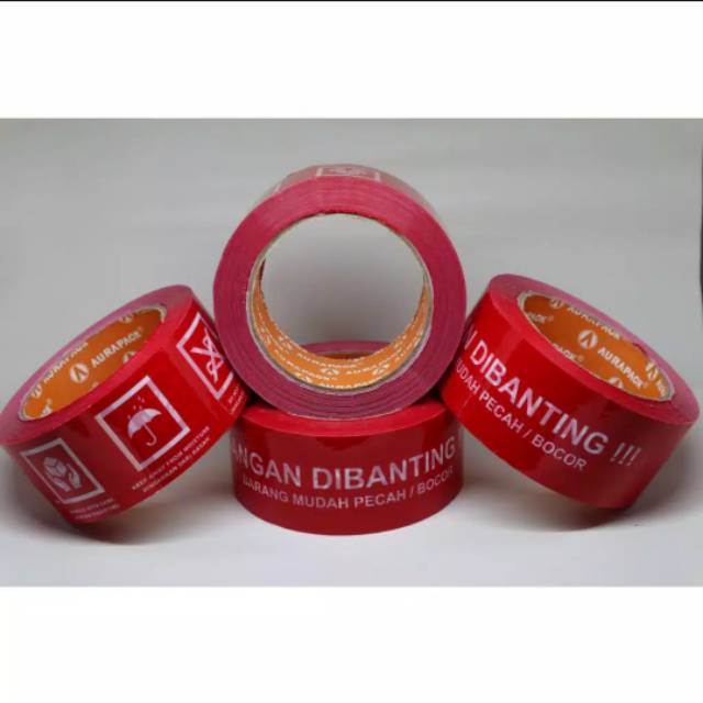 LAKBAN FRAGILE MERAH JANGAN DI BANTING 48MM X 100 YARD