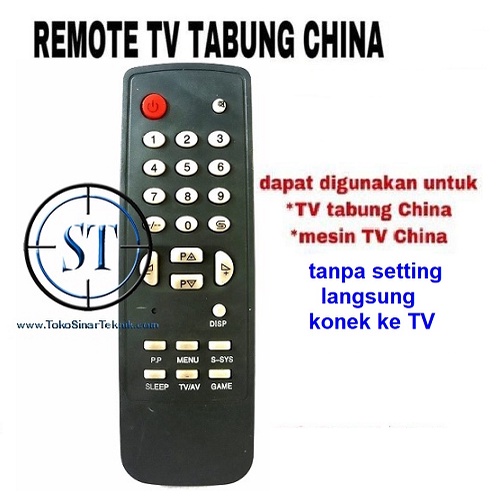 Remote Mesin Tv MONSTAR Remot Mesin Televisi Tabung China Tanpa Setting Factory Reset