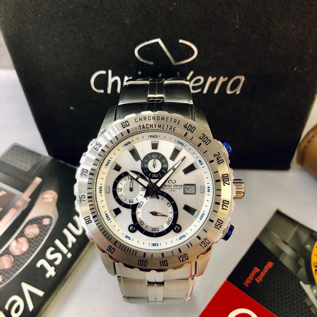 Limited Stock Jam Tangan Pria Original Brand CHRIST VERRA 6376G-11 Men Wacth  Bergaransi 1Tahun Desi