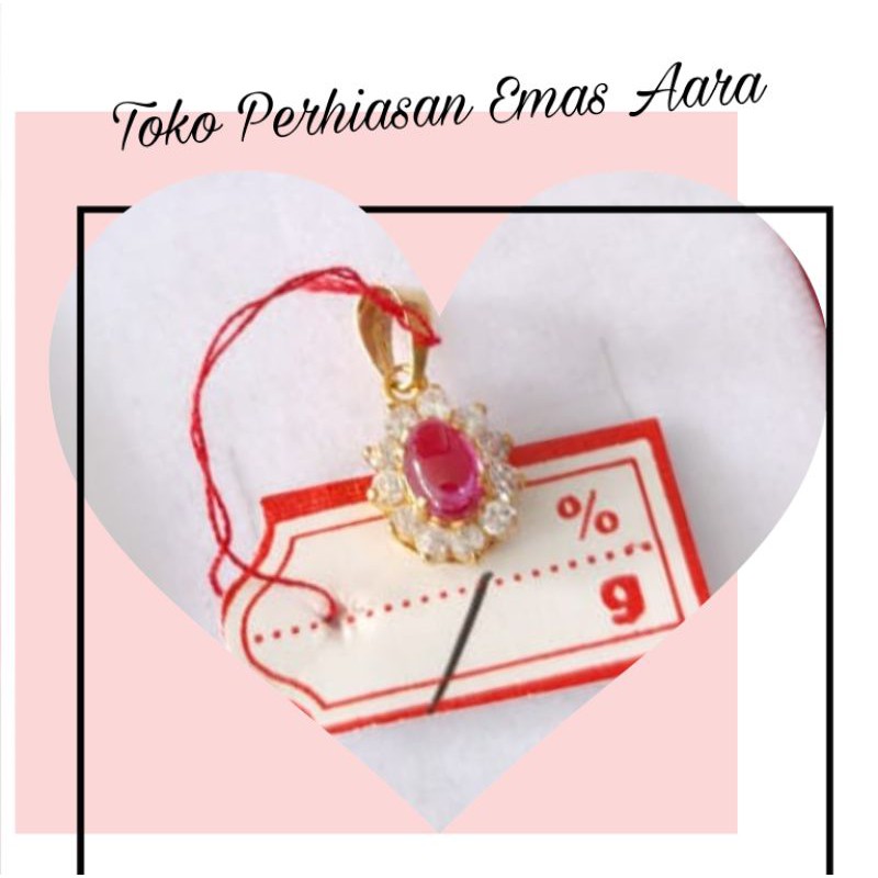 Liontin Emas 375 Permata Ruby