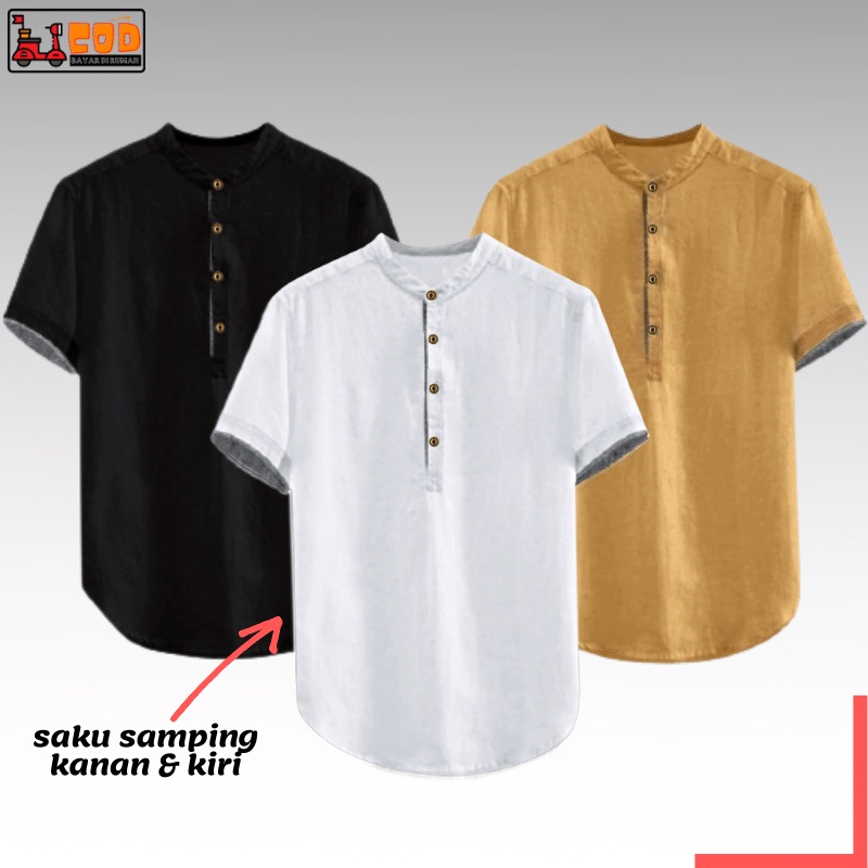 Kemeja Koko Concept Pria Putih Lengan Panjang, Kemko Panjang Pria Ukuran, M.L.Xl.Xxl.3Xl.4Xlkemeja P
