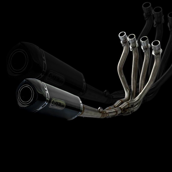 KNALPOT VILLAN TYPE SV1 BLACK FULL SYSTEM NINJA ZX25r ZX250 BARANG 1005 ORIGINAL