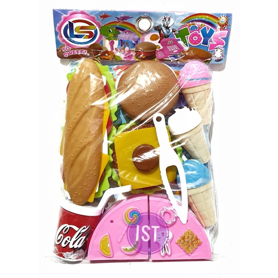 mwn.toys Mainan Hot dog Burger Ice cream Kue No. LF 33