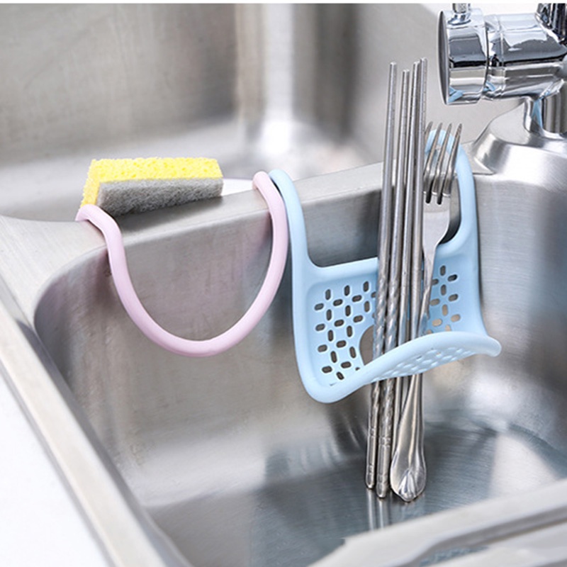 Kitchen Bendable Foldable Sink Drain Rack Hanging Soap Storage Bag Basket Faucet Sponge Drain Holder Bathroom Organizer