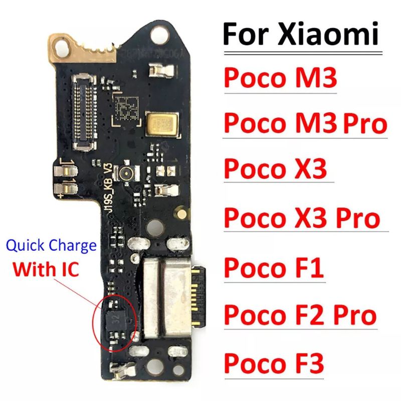 New USB Charging Port Charger Board Flex Cable For Xiaomi Poco M3 F1 F2 Pro F3 X3 Pro NFC Konektor s