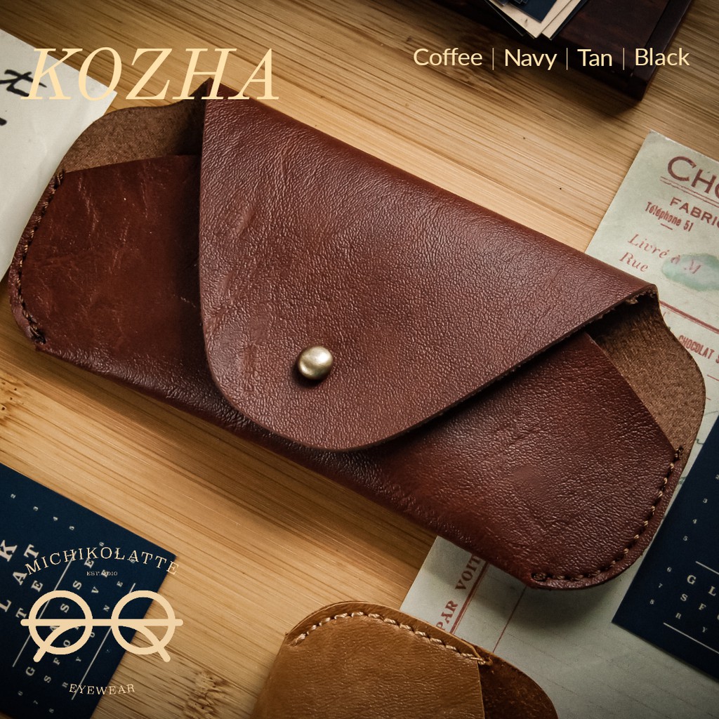 Case Kacamata Faux Leather Michikolatte Kozha