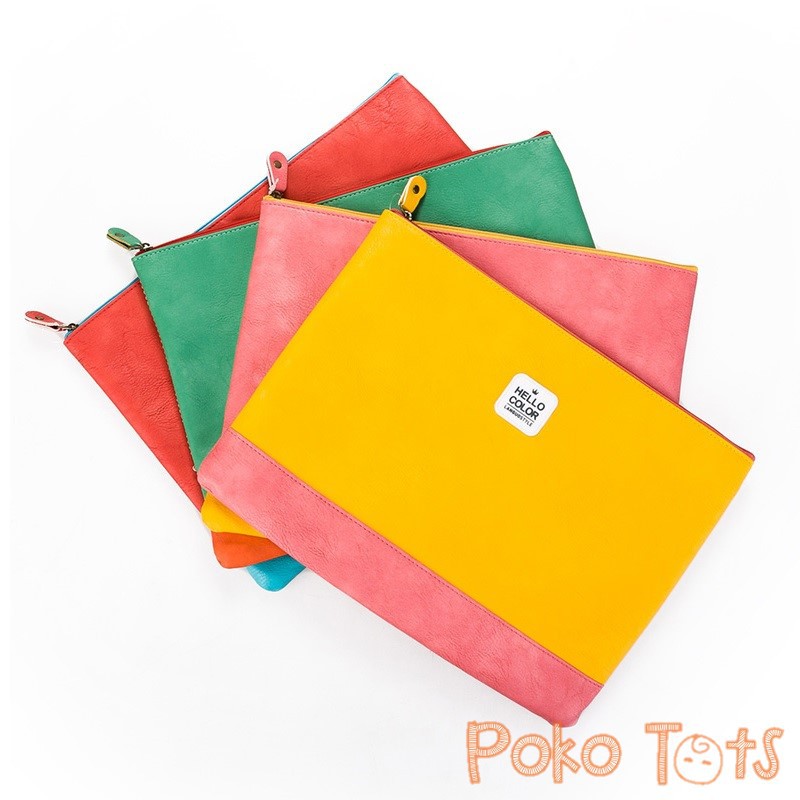 PMM Languo Hello Color Leather Pouch A4 Tas Kantong Ukuran A 4 Languo