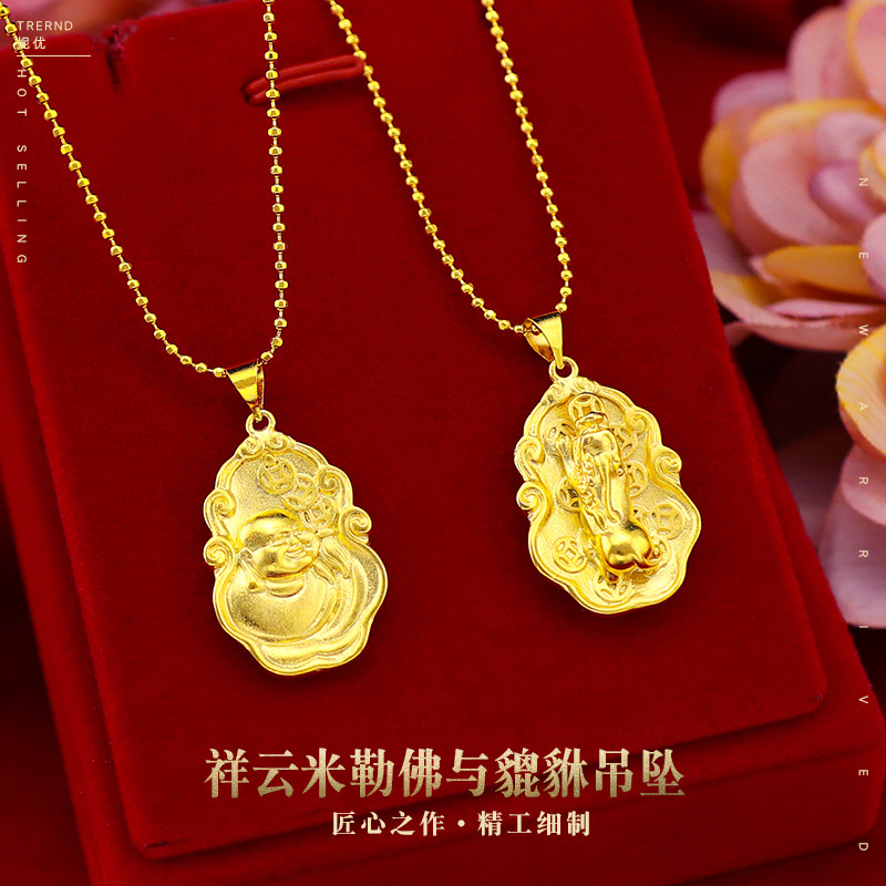 Xiangyun Maitreya Buddha Money Drawing Pi Xiu 916 Kalung Emas Untuk Wanita