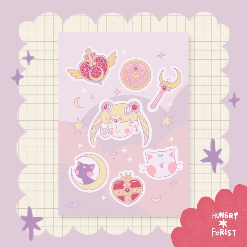 

HUNGRY FOREST Usagi Sailor Moon Sticker Pack