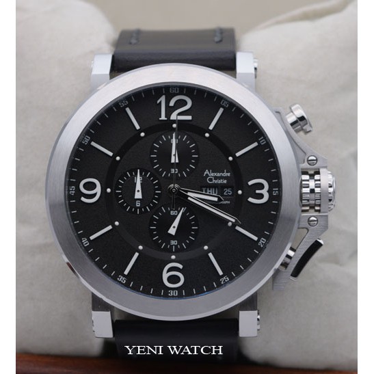 Jam Tangan Pria Alexandre Christie Ac 6281 Silver Black Original