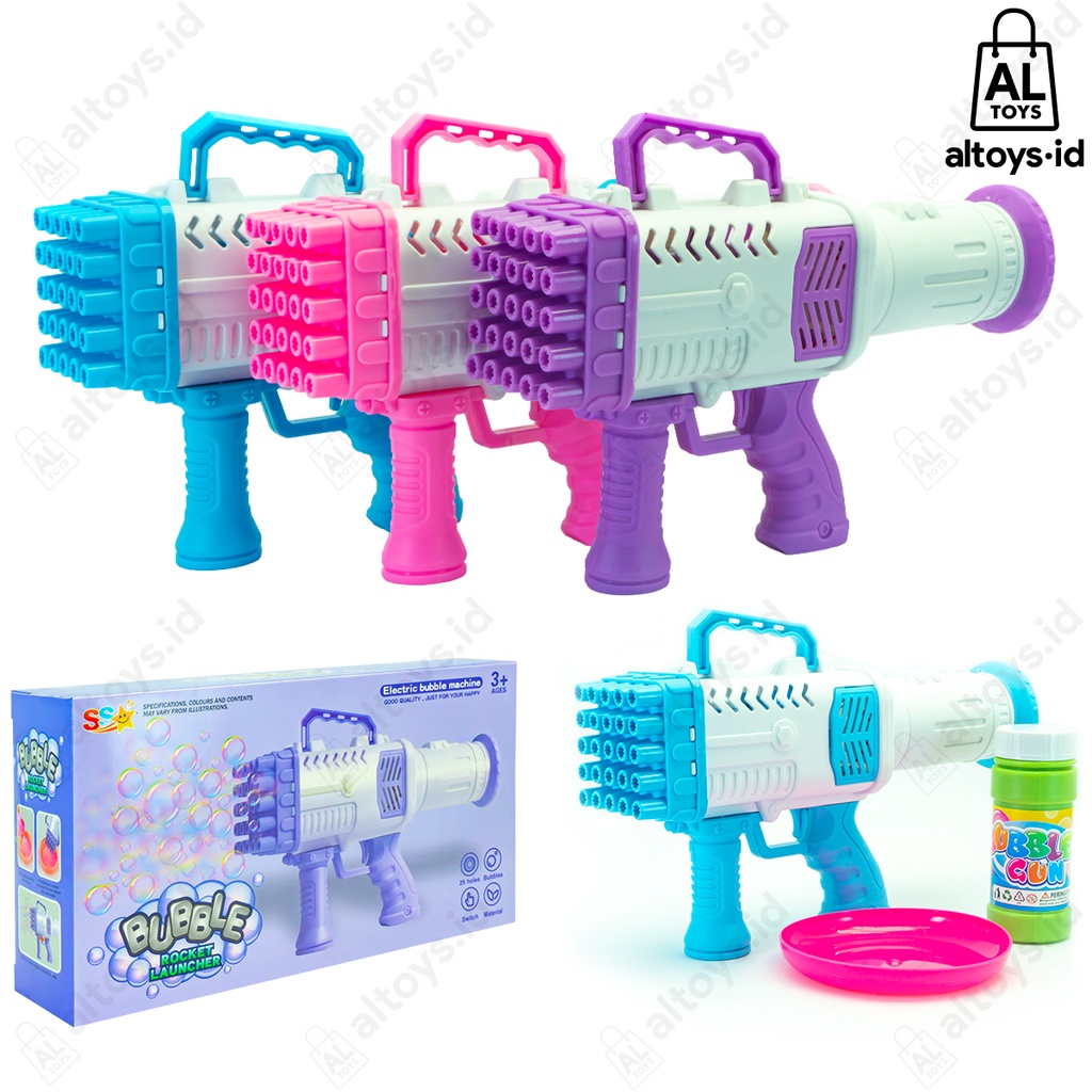 Mainan Gelembung Sabun Bazoka Rocket Launcher Bubble Machine Gun 25 Mata SS1526