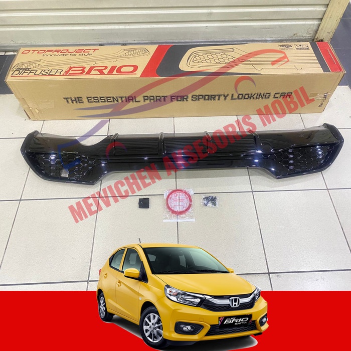 DIFFUSER BELAKANG COVER BUMPER MOBIL ALL NEW BRIO 2018 TYPE RS GLOSSY