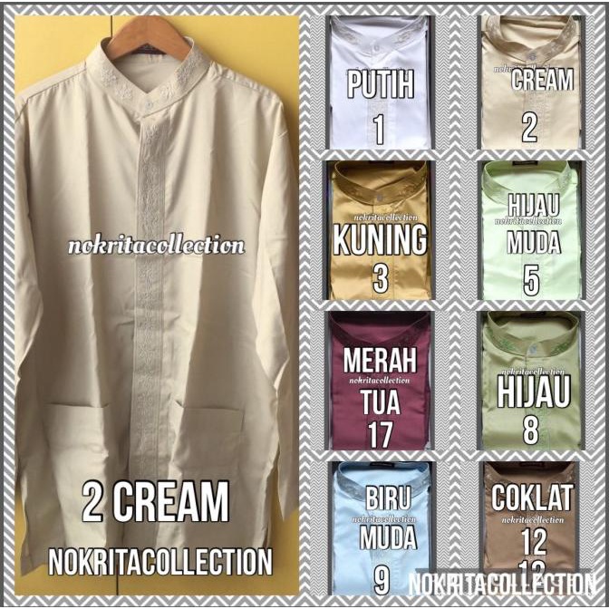 Baju Koko Wadimor Lengan Panjang Pria Bordir Kemeja Muslim Pria