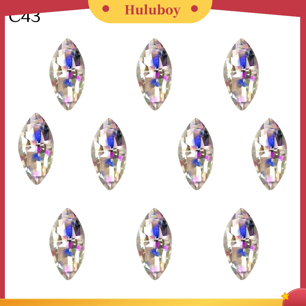 Huluboy Huluboy♡ 10pcs Manik-Manik Berlian Imitasi Bentuk Tetesan Air Warna-Warni Untuk Dekorasi Nail Art / Handphone DIY