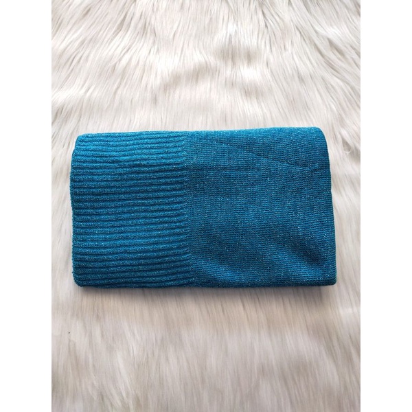 PASMINA RAJUT GLITTER PREMIUM/ PASHMINA RAJUT GLITTER/ HIJAB RAJUT GLITTER/ cocok tuk pengantin dan acara formal-BIRU TOSCA
