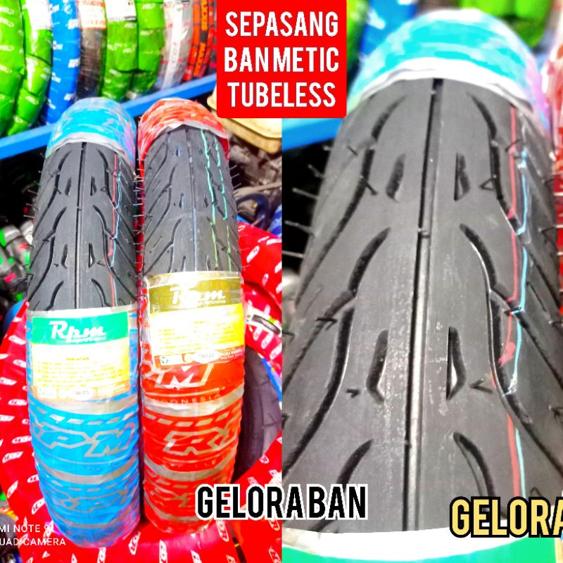 paket hemat sepasang ban montor matic tubeles 80/90-14 dan 90/90-14 ban honda beat vario spacy spin 