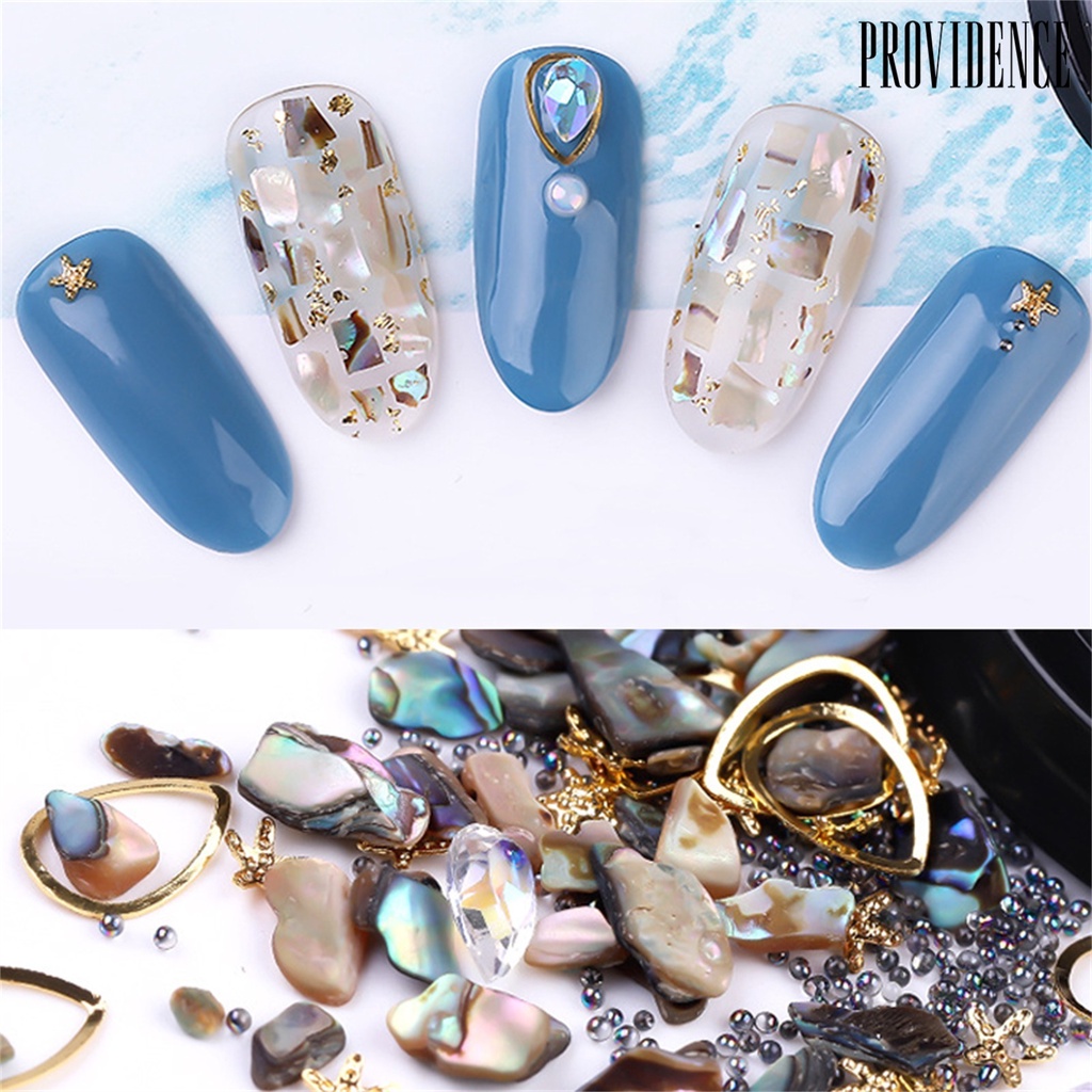 Providence 1 Kotak Manik-Manik Kerang Asimetris Untuk Dekorasi Nail Art / Manicure