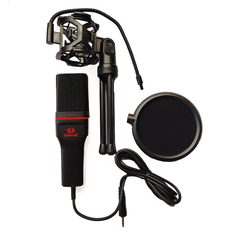 Microphone condenser redragon 3.5mm aux gaming live stream with Pc-laptop-phone seyfert gm100