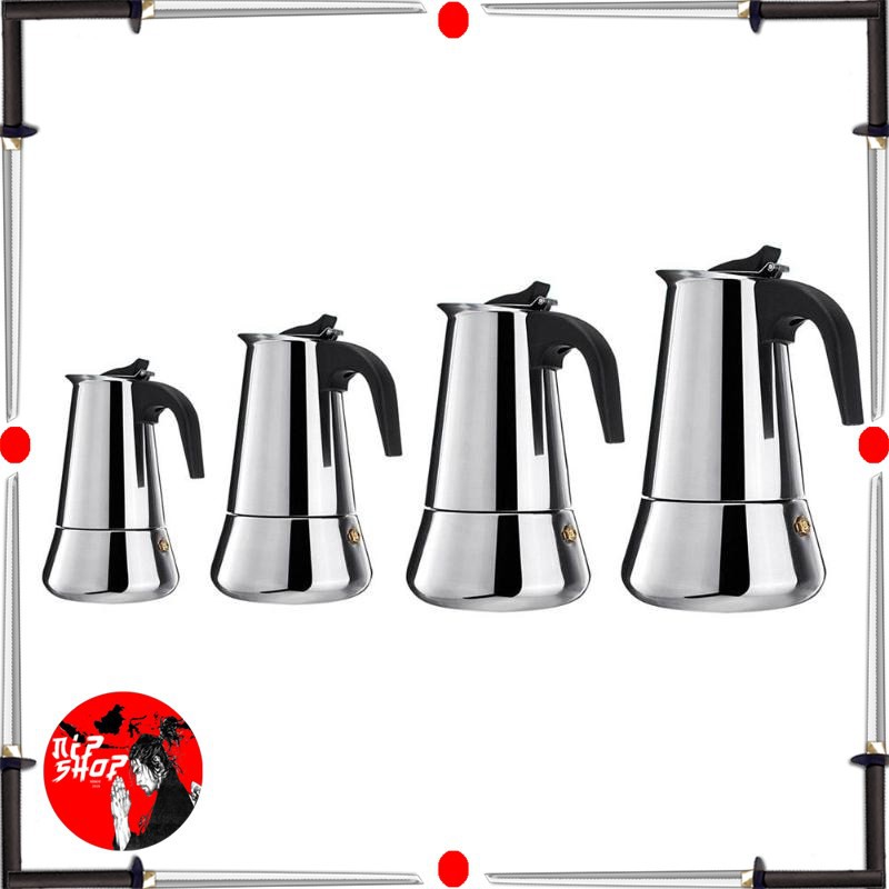 Espresso Coffee Maker Moka Pot Teko Stovetop Filter - Z21 - Silver