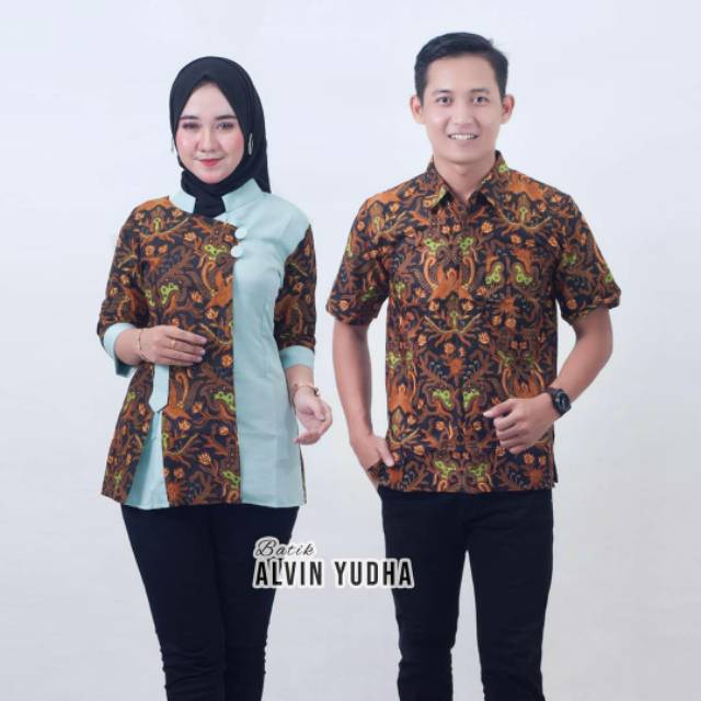 Baju batik couple-model sarimbit amira-kain katun premium-menerima resseler