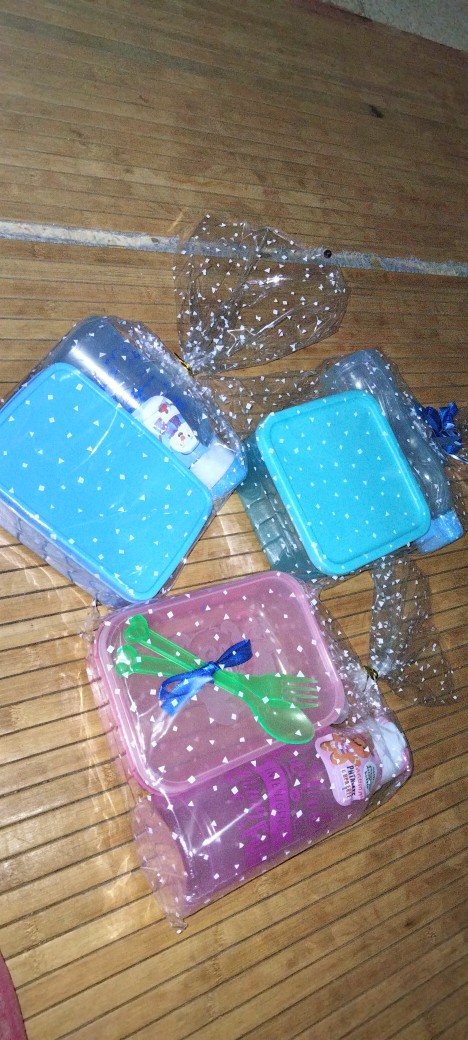 Unik Sendok Garpu Lunch Box + Botol Minum Parcel Kemasan Ultah