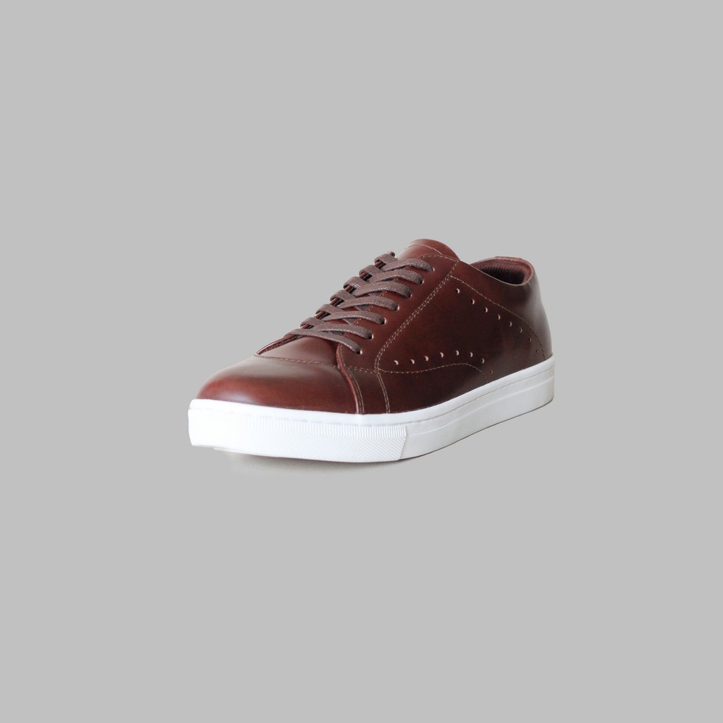 ARTAP - Sepatu Sneakers Kulit Asli - Alordi PU Brown White Sole