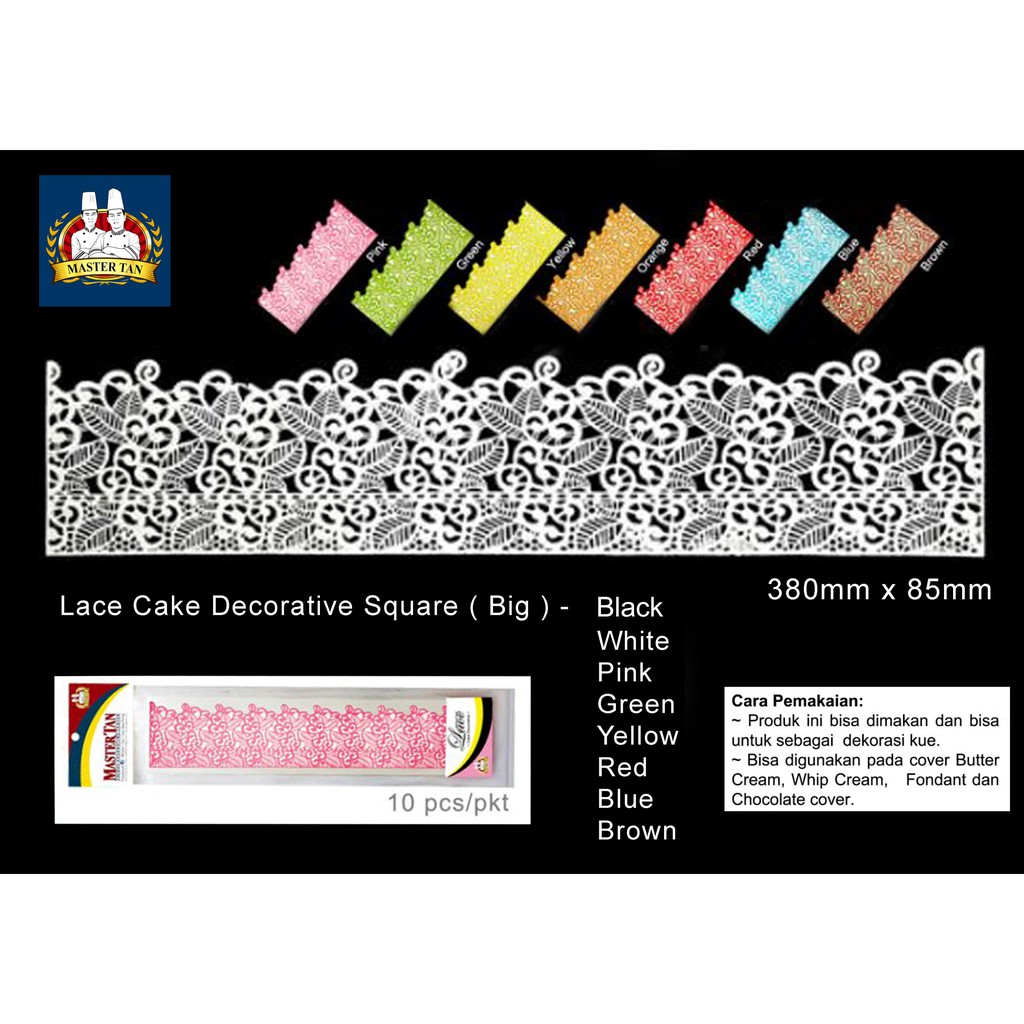 

Lace Cake Square Besar / Penghias Kue - Master Tan