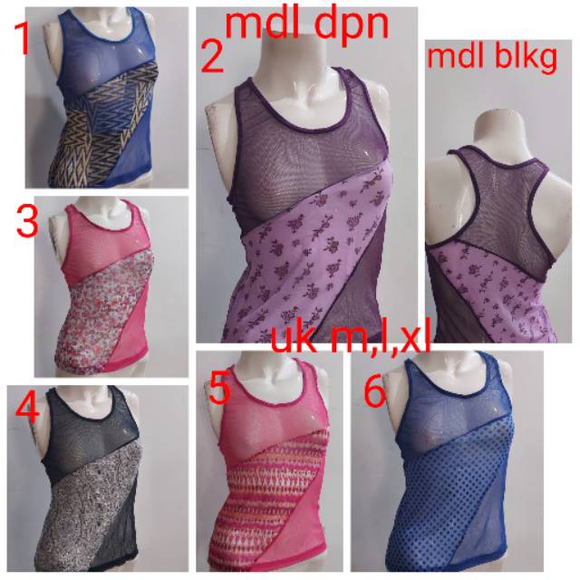 Baju Senam Olahraga Atasan Gym Outer Tile Baju Sport Transparan Top Jaring Luaran Senam Motif spf 45