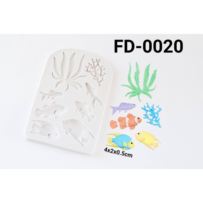 

KUE-PENGHIAS-ALAT- FD-0020 CETAKAN SILIKON COKLAT FONDANT FONDAN RUMPUT LAUT IKAN KARANG -ALAT-