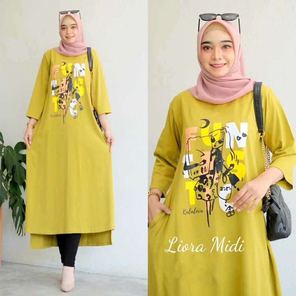 LIORA MIDI DRESS / DRESS WANITA / DRESS KEKINIAN / DRESS MUSLIM