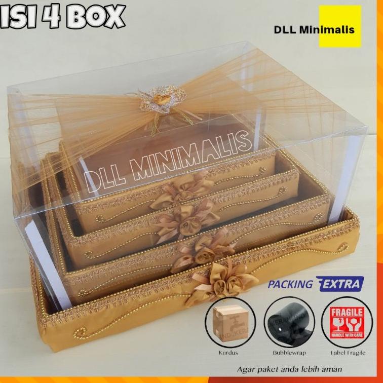 

Kotak Box Hantaran Pernikahan 1 Set / Kotak Mahar Seserahan Mika Tile Bunga Hias (KODE Q6499)