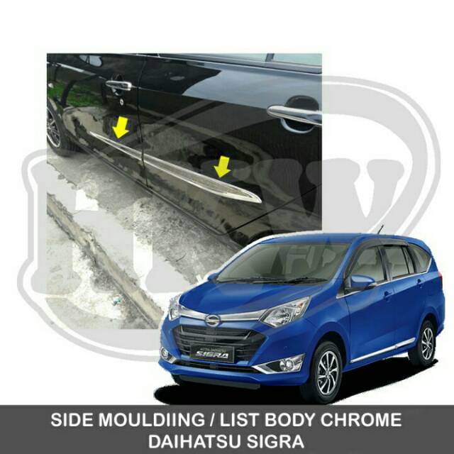 List body mobil sigra warna chrome