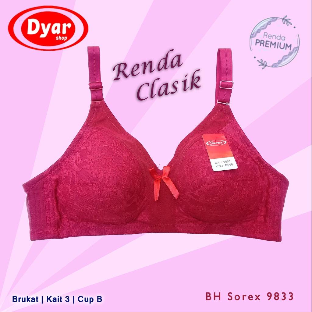 BH BRA SOREX 9833 TANPA KAWAT TANPA BUSA CUP BESAR MOTIF RENDA ASLI SOREX - BH DEWASA BAHAN BRUKAT BROKAT CLASIK ASLI - BH RENDA TANPA KAWAT BUSA - BAHAN BROKAT SOREX - BH SOREX SIZE 36 38 40 42 - ARA98STORE