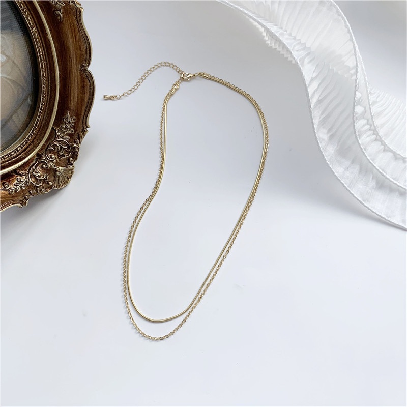 Simple Ins Style Double-layer Thin Chain Necklace Female Sweet Clavicle Chain