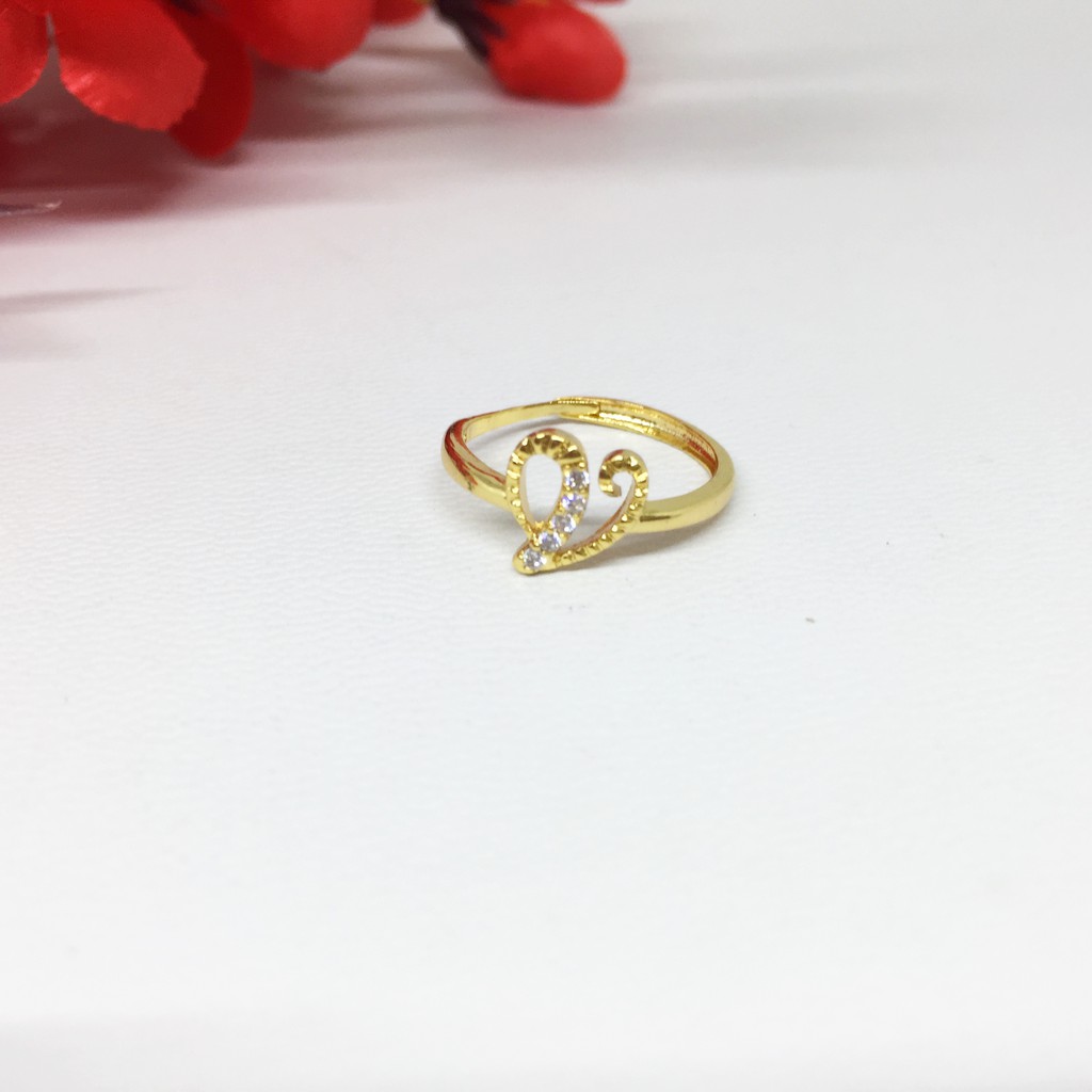 Cincin Inisial Nama Huruf M-Z Xuping Lapis Emas - BR525