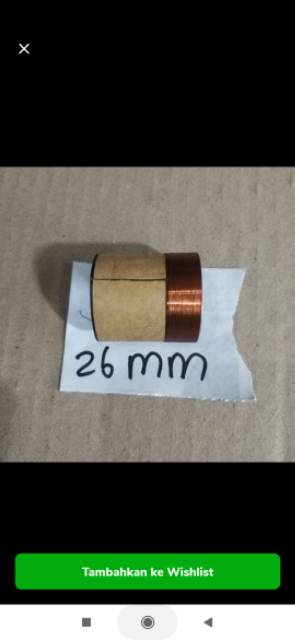 Spul speaker Diameter 26mm / spul speaker 6 inch sampai 10 inch