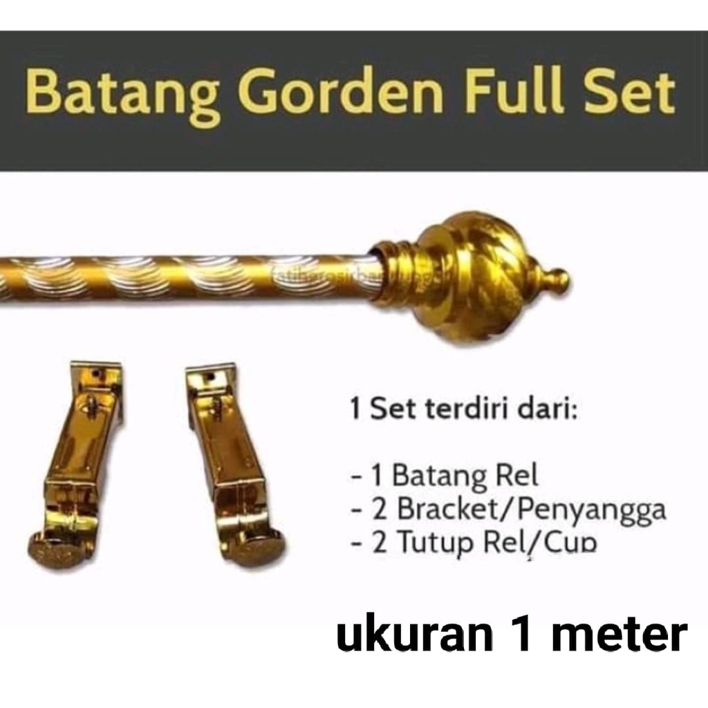 Batang Horden/Gorden Ukuran 1meter  Full Set