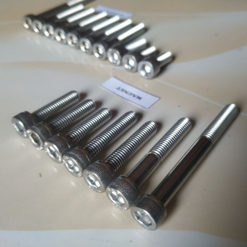 Baut Blok Mesin Rx King RxZ Rx Spesial Full Stainless Asli Merk THE SS304